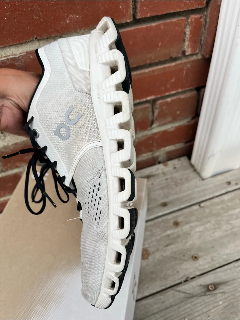 On Cloud X Running Men's White and Black Athletic Running Shoes